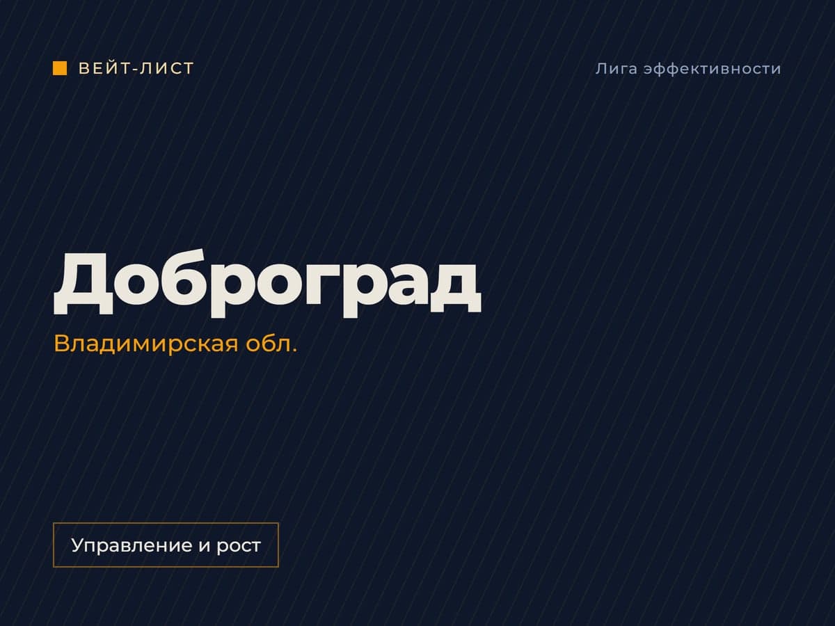 Заставка вейт-листа: «Доброград», Владимирская обл., метка «Управление и рост»
