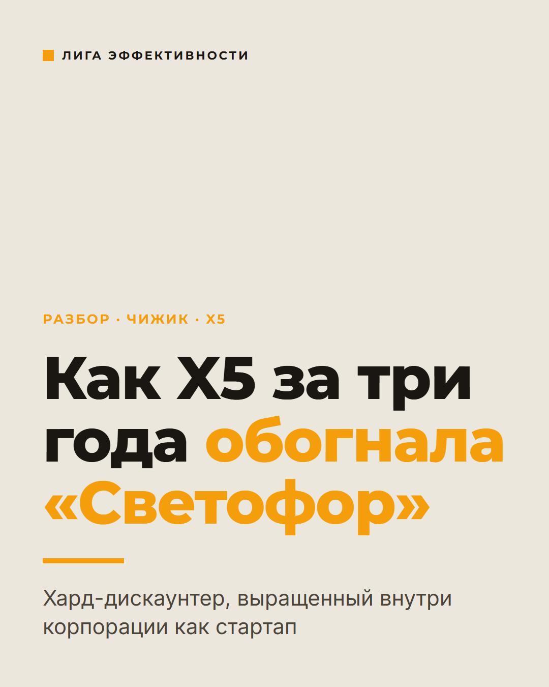 Чижик — хард-дискаунтер X5, лидер формата